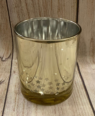 Mirrored Glass Votive w/Stars