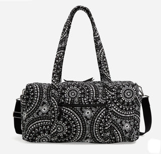Vera Bradley Black Bandana Medallion Medium Travel Duffel