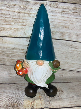 Solar Lighted Garden Gnome Blue Hat