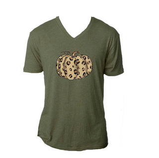 Jane Marie Leopard Print Pumpkin V-Neck