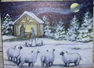 Lighted Nativity Canvas Hanging