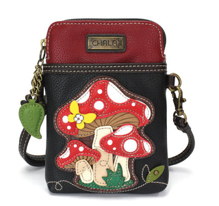 Chala 827 Cellphone Crossbody Mushrooms Black