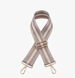 Jen & Co Striped Guitar Strap Khaki Gold STPSTRP-KHGD