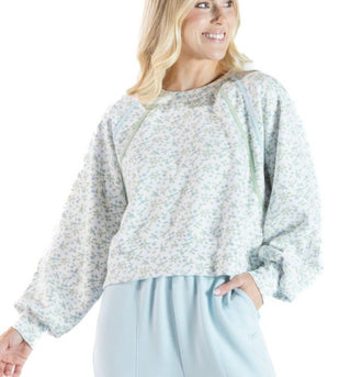 Simply Southern Lounge Pullover Robins Egg Flower