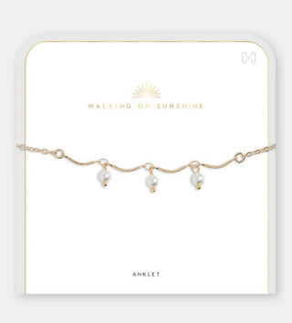 Coco & Carmen Kenza Anklet Pearl Scallop Gold
