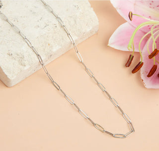 Howard's Narelle Waterproof Paperclip Chain Necklace Silver