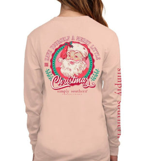 Simply Southern Long Sleeve Retro Santa Creme Small