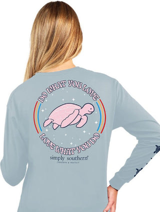 Simply Southern Do You Long Sleeve Turtle Tracking Tee Fog