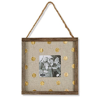 Mudpie Gold Dot Frame w/Rope Hanger