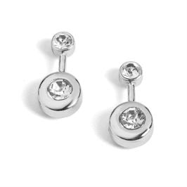 Whispers Silver Two Circle Drop Stud WN004587