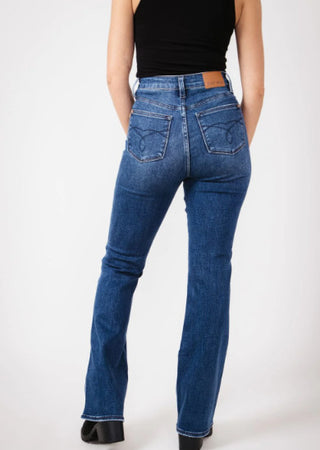Judy Blue HW TC Back Pkt Embroider Bootcut Short 88786