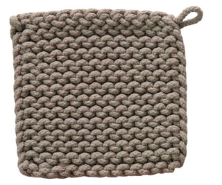 8” Square Crochet Cotton Potholder