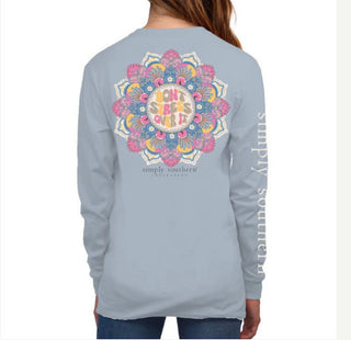 Simply Southern Long Sleeve T Shirt Stress Fog