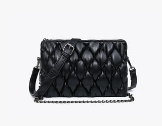 Jen & Co Izzy Puffer Quilted Crossbody Black M2056PFR