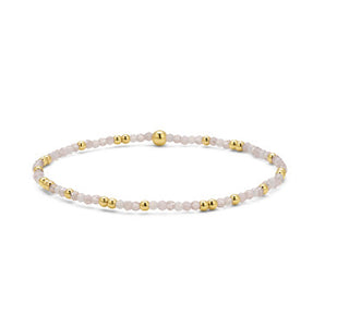 My Fun Colors Crystal Beaded Bracelet Lt Pink Mix Gold