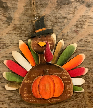 Wood Harvest Ornament, 5.2”H