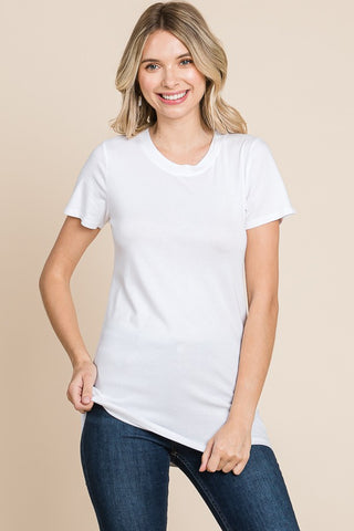 Culture Code Crew Neck Short Sleeve Fitted Top Soft White