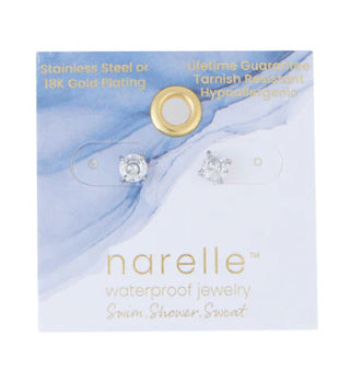 Howard's Narelle Waterproof 5mm Round Cubic Zirconia Stud Earrings Silver