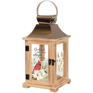 Cardinals Appear Wooden Lantern