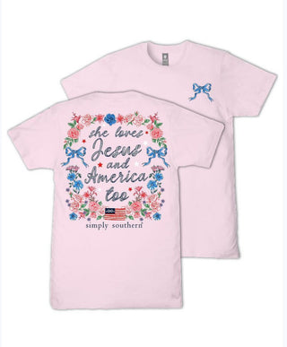 Simply Southern Short Sleeve Tee Jesus Peony