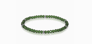 My Fun Colors Mini Crystal Bracelet Forest Green Silver Accent