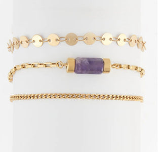 Howard's Narelle Waterproof Stone Bracelet Set Gold