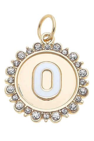 Canvas Style Charmed Rhinestone Letter Disc Charm