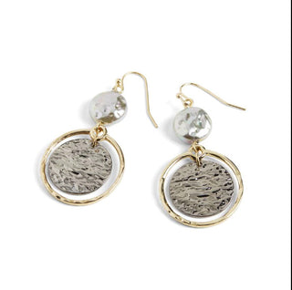 Whispers Hammered Disc Gold Hoop Earrings WN004618