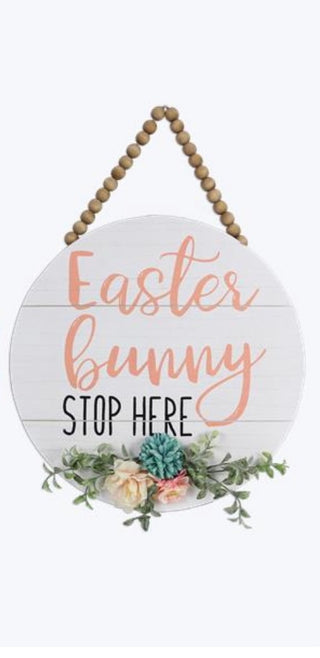Wood Easter Wall Sign w/Blessing Beads Hanger
