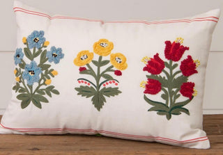 Floral Block Silhouette Pillow