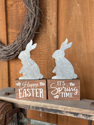 Metal & Wood Easter Spring Sign