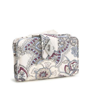 Vera Bradley Small Turnlock Wallet Neurtral Rhapsody