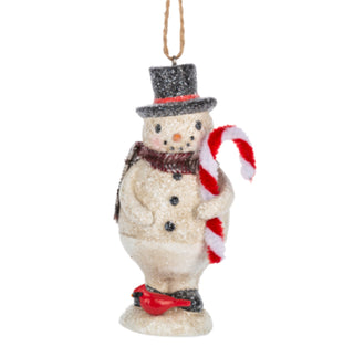 Frosty Snowman Ornament w/Candy Cane