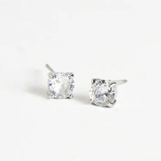 Howard's Narelle Waterproof 5mm Round Cubic Zirconia Stud Earrings Silver