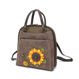 Chala Convertible Backpack Purse Sunflower Stone Gray 870