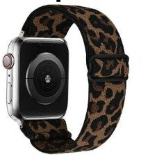 Nylon Adjustable Strap Apple Watch Band Leopard 42/44/45mm