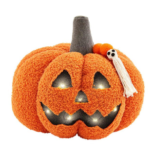 Mudpie Light Up Orange Sherpa Pumpkin