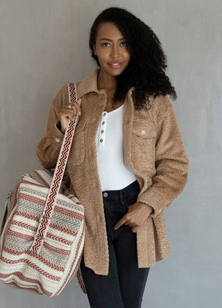 Jen & Co Lyric Textured Jacket Mocha