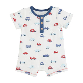 Mudpie Car Print Romper/Shortall