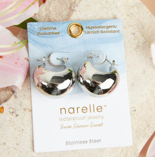 Howard's Waterproof Bowl Hoop Earrings Silver