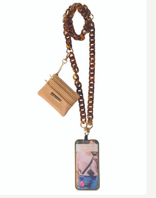 Simply Southern Crossbody Chain Link Phone Wallet Tortoise