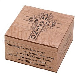 Wood Amazing Grace Cross Memory Box