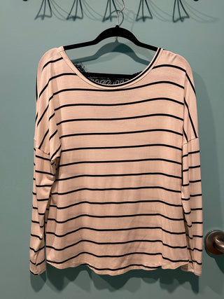 Striped Open Back Lace Top