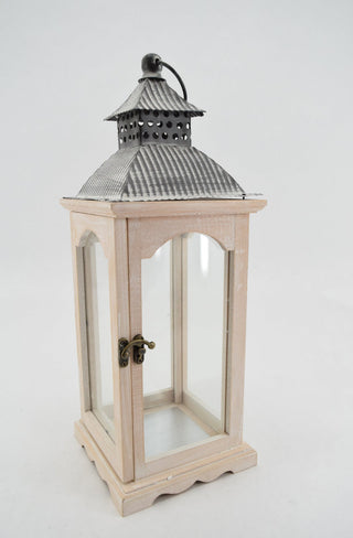 White Washed Wooden Lantern