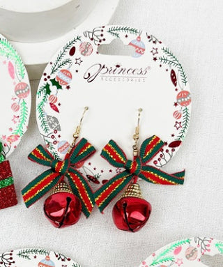 Love and Repeat Christmas Earrings Red Bells