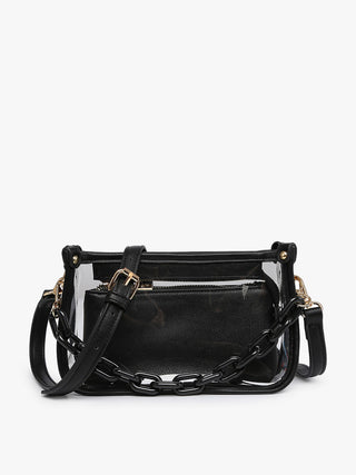 Jen & Co Jessica Clear Crossbody Black M2226