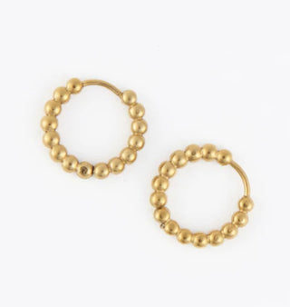 Howard's Narelle Waterproof Beaded Hoop Earrings Gold