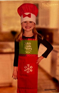 Santa's Cookie Factory Hat & Apron Set