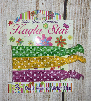 Kayla Star 3 Pack Hair or Wrist Ties
