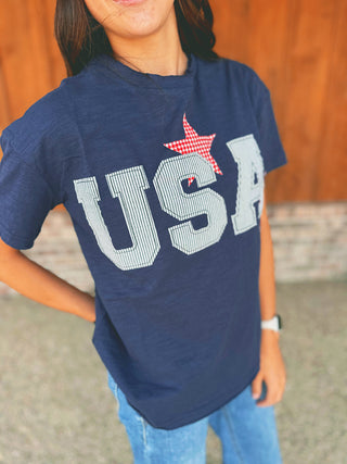Haptics USA Star Patch Cropped Tee